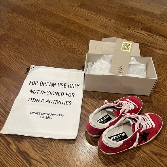 Golden Goose Red Super-Star Sneakers - Picture 1 of 15